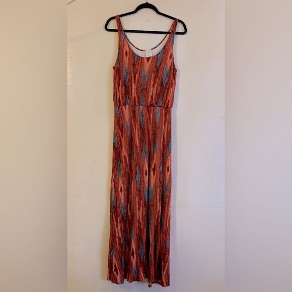Ella Moss Maxi Dress Boho Southwest Vibe Lined Sz Large Gorgeous - Picture 1 of 10